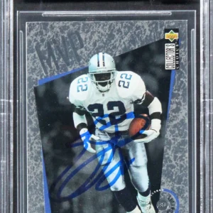 Cowboys Emmitt Smith Signed 1996 Collector's Choice #M12 Card Auto 10! BAS Slab