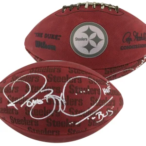 Steelers Jerome Bettis "2x Insc" Signed The Duke Team Showcase Nfl Football BAS