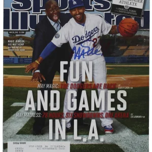 Dodgers Magic Johnson Signed May 2012 Sports Illustrated Magazine BAS Witnessed
