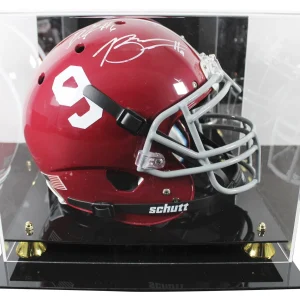 Alabama Bryce Young & DeVonta Smith Signed Schutt F/S Proline Helmet W/ Case BAS