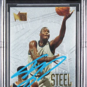 Magic Shaquille O'Neal Signed 1995 Metal Steel Towers #7 Card Auto 10 BAS Slab 2