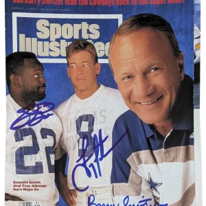 Cowboys (3) Smith, Aikman & Switzer Signed 1994 SI Magazine Cover BAS #BG83127