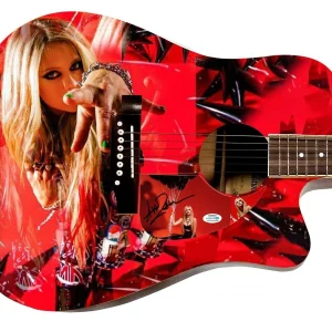 Avril Lavigne Wild Child Autographed Custom Graphics Photo Guitar ACOA