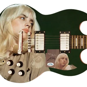 Billie Eilish Happier Than Ever Autographed Custom Photo Graphics Guitar ACOA