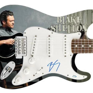 Blake Shelton Autographed Signed Photo Graphics Guitar ACOA