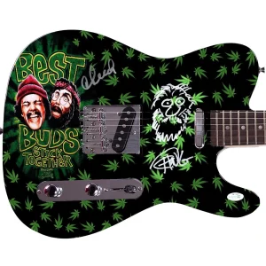 Cheech And Chong Weed 420 Best Buds Up in Smoke Graphics Photo Signed Guitar