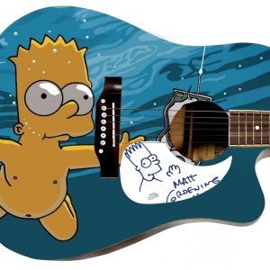 Matt Groening w Bart Sketch Signed 1:1 The Simpsons Graphics Photo Guitar ACOA