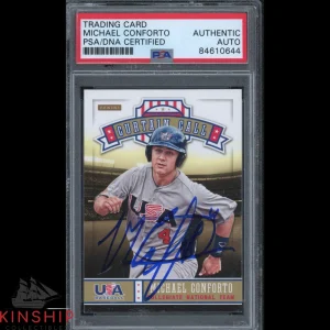 Michael Conforto signed 2013 Panini USA Trading Card PSA DNA Slabbed Auto C2263