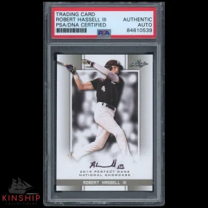 Robert Hassell III signed 2019 Leaf Trading Card PSA DNA Slabbed Auto C2275
