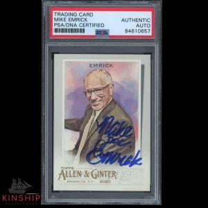 Mike Doc Emrick signed 2020 Topps Allen Ginter Card PSA DNA Slabbed Auto C2276