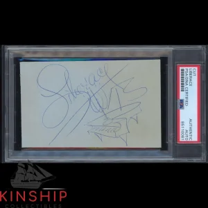 Liberace signed Cut PSA DNA Slabbed Auto Inscribed Piano Sketch Rare C2432