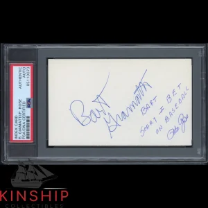 Pete Rose Bart Giamatti signed 3x5 Index Card PSA DNA Slab Inscribed Auto C2428