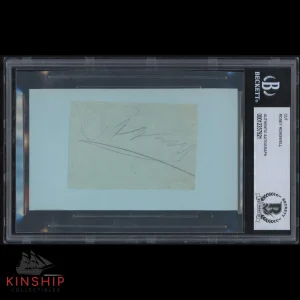 Broadcaster Rosey Rowswell signed Cut BAS Beckett Slab Frick HOF? Auto C2451