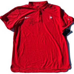 ROGER FEDERER SIGNED NIKE SWISS TENNIS SHIRT POLO OLYMPICS WIMBLEDON JSA