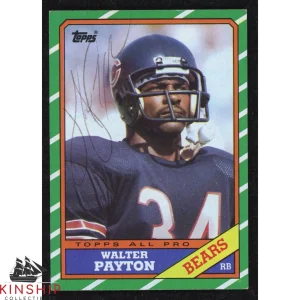 Walter Payton signed 1986 Topps Trading Card JSA LOA Bears HOF Auto Z1577