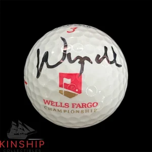 Wyndham Clark signed Wells Fargo Logo Golf Ball JSA COA US Open PGA Auto A3207