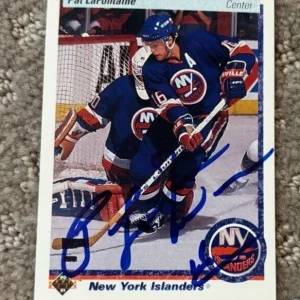 1990-91 Upper Deck #246a Pat LaFontaine signed autographed Islanders Card