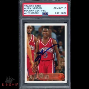 Allen Iverson signed 1996 Topps Rookie Card #171 PSA DNA Slab Auto 10 HOF C2941