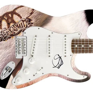 Aerosmith Autographed Steven Tyler Photo Graphics Guitar