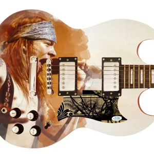 Axl Rose Autographed Signed Custom Graphics Photo Guitar ACOA