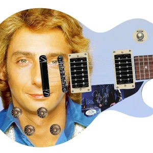 Barry Manilow Epiphone Signed Custom Photo Graphics Guitar ACOA