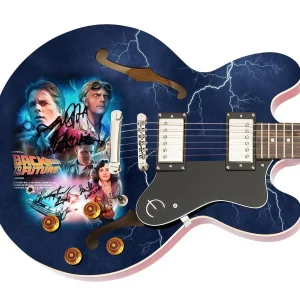 Back To The Future Cast Autographed Framed Display Graphics Photo Guitar ACOA