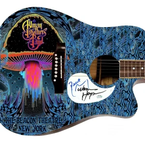 The Allman Brothers Band Autographed 1/1 Custom Graphics Photo Guitar ACOA