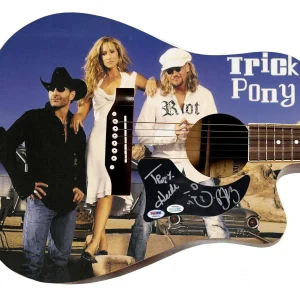 Trick Pony Autographed 1:1 Signature Edition Graphics Photo Guitar ACOA PSA
