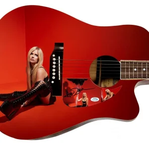 Avril Lavigne Sexy Spread Autographed Custom Graphics Photo Guitar ACOA