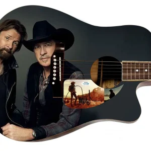 Brooks & Dunn Ronnie Autographed Custom Graphics Photo Guitar ACOA