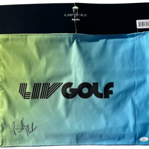 BROOKS KOEPKA SIGNED AUTOGRAPHED LIV GOLF PIN FLAG SMASH GC JSA !