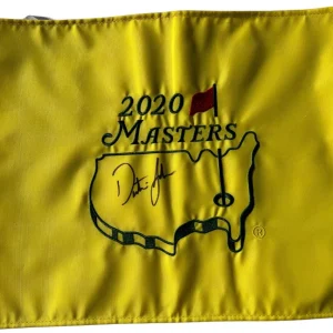 DUSTIN JOHNSON SIGNED AUTOGRAPHED 2020 MASTERS FLAG GOLF BRITISH US OPEN JSA !