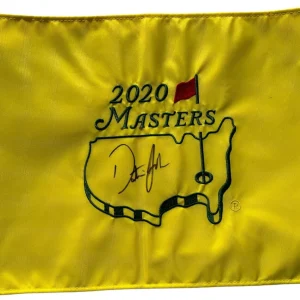 DUSTIN JOHNSON SIGNED AUTOGRAPHED 2020 MASTERS FLAG GOLF BRITISH US OPEN JSA