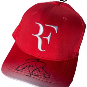 ROGER FEDERER SIGNED NIKE RF TENNIS HAT WIMBLEDON US SWISS LAVER CUP JSA