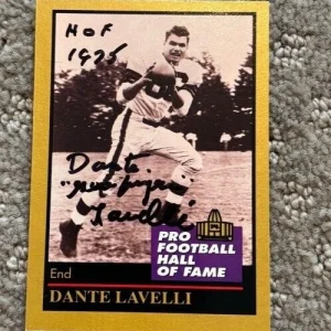 1991 Enor HOF #85 Dante Lavelli Signed AutographedbCleveland Browns Card