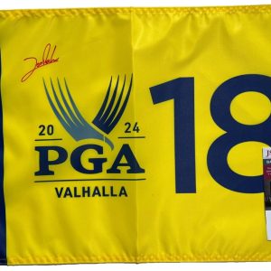 JON RAHM SIGNED 2024 PGA CHAMPIONSHIP PIN FLAG VALHALLA COA JSA