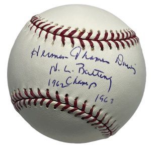 Tommy Davis Signed MLB Baseball AIV AA28369 w/ Full Name & BC Inscription
