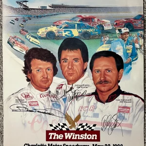 Dale Earnhardt Bill Elliott Darrell Waltrip Beckett Signed Autograph The Winston