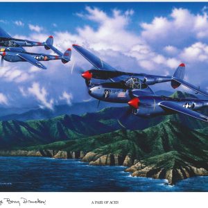 MARJORIE BONG SIGNED A PAIR OF ACES STAN STOKES PRINT RICHARD BONG