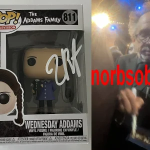 TIM BURTON SIGNED WEDNESDAY ADDAMS FUNKO 811 w/EXACT VIDEO PROOF BECKETT BAS COA