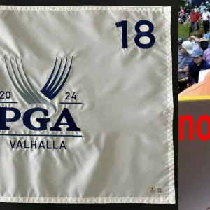 BROOKS KOEPKA SIGNED 2024 PGA CHAMPIONSHIP PIN FLAG w/EXACT PROOF & BECKETT COA