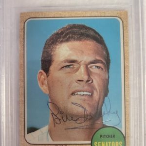 1968 TOPPS BILL DENEHY WASHINGTON SENATORS SIGNED AUTO #526 CARD BECKETT