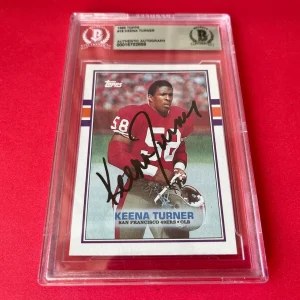 Keena Turner 49ers 1989 Topps Card Signed Auto Beckett BAS Slabbed