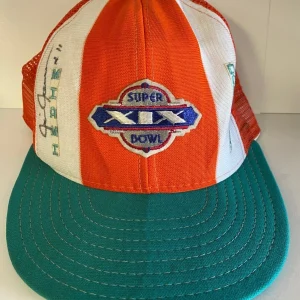JIM JENSEN #11 MIAMI DOLPHINS SIGNED AUTOGRAPHED SUPER BOWL XIX VINTAGE HAT COA