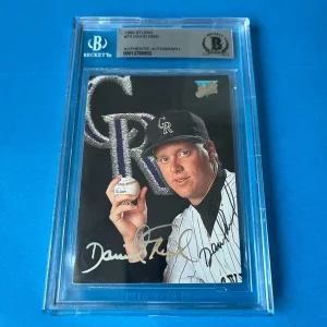 David Nied Rockies 1993 Leaf Studio Card Signed Auto Beckett BAS COA