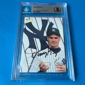 Jimmy Key Yankees 1993 Leaf Studio Card Signed Auto Beckett BAS COA