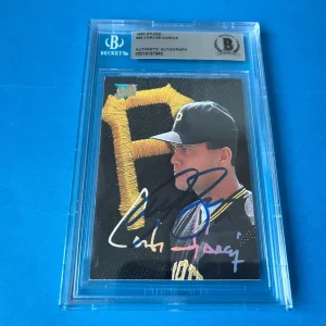 Carlos Garcia Pirates 1993 Leaf Studio Card Signed Auto Beckett BAS COA