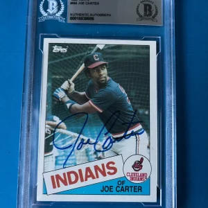 Joe Carter Indians 1986 Topps Rookie Card Signed Auto Beckett BAS Slabbed
