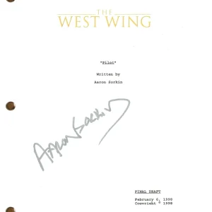 Aaron Sorkin Signed Autograph The West Wing Pilot Script Screenplay Beckett COA