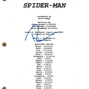 Tobey Maguire Signed Autograph Spider-Man Movie Script Screenplay Beckett COA
